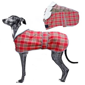 Одежда для собак, роскошная дизайнерская зимняя теплая куртка в шотландскую клетку для собак среднего размера, Светоотражающая куртка для домашних животных с утепленной флисовой подкладкой