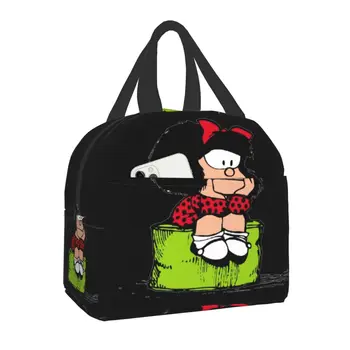 Портативный ланч-бокс Mafalda Quino Comic Cooler Термосумка для ланча с пищевой изоляцией для женщин, детей, школьников, Многофункциональные сумки