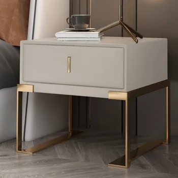 Прикроватная тумбочка Итальянский минимализм современный скандинавский бытовой шкаф для хранения небольших предметов, легкая роскошная прикроватная тумбочка для спальни