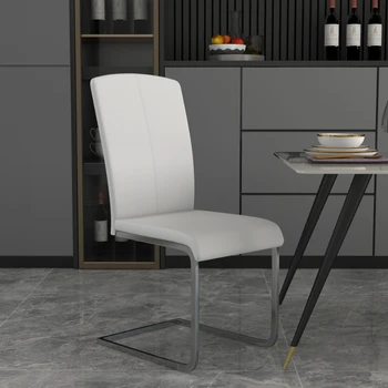 Роскошный эргономичный обеденный стул из белой кожи Современные высокие офисные стулья Обеденные стулья для гостиной Мебель Silla Comedor Nordic