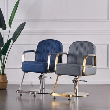 Современные парикмахерские кресла из искусственной кожи для салонной мебели Кресло для салона красоты с подъемником Из нержавеющей стали Удобные Парикмахерские кресла