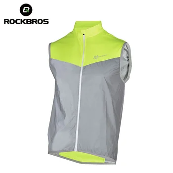 Спортивная одежда без рукавов ROCKBROS для велоспорта, джерси, мужские светоотражающие ветрозащитные куртки, Дышащая велосипедная куртка maillot ciclismo MTB