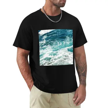 Футболка Blue Ocean Waves, новая версия футболки, спортивные рубашки, летние футболки для мужчин, хлопок