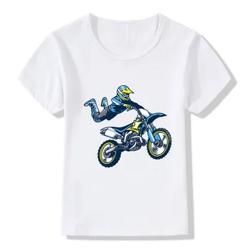 Футболка для крутого мальчика для мотокросса, модная детская футболка Four Seasons, уличная одежда для малышей, одежда для девочек, детские топы