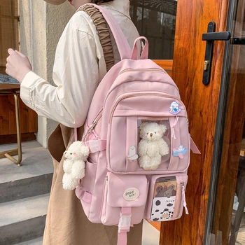 Японский рюкзак для девочек-старшеклассниц Школьные сумки для девочек-подростков с несколькими карманами Новый Женский рюкзак Kawaii Harajuku Cute Mochila